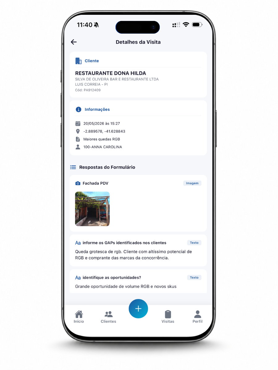 Recursos do aplicativo mobile: fotos, assinatura digital e geolocalização